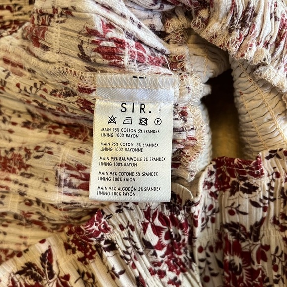 SIR. THE LABEL smocked ruffle floral skirt size small - Picture 5 of 8